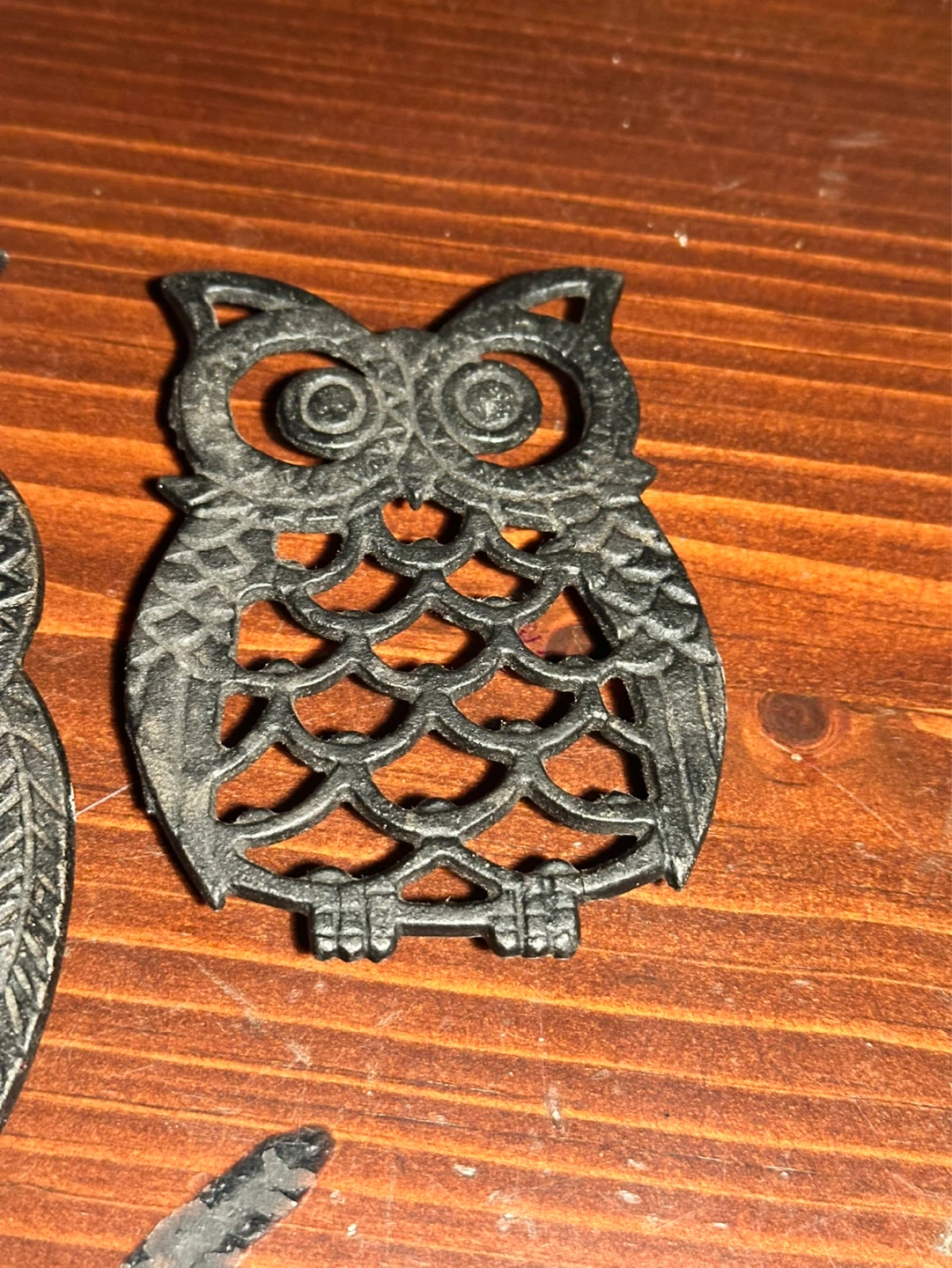 Set of 5 cast iron owl trivets - photo 3