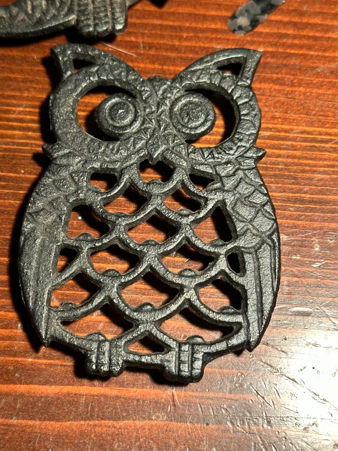 Set of 5 cast iron owl trivets - photo 2
