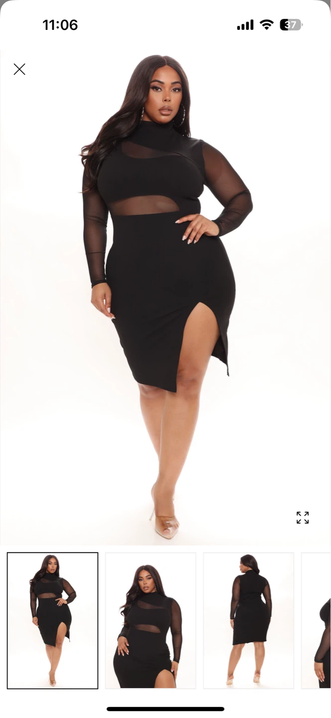 2X BNWT Fashion Nova Black Mesh Cutout Dress - photo 2
