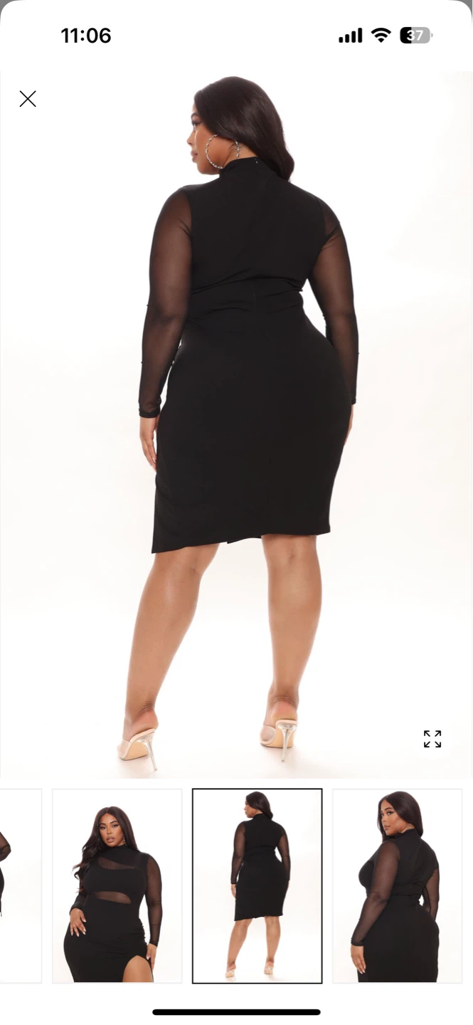 2X BNWT Fashion Nova Black Mesh Cutout Dress - photo 3
