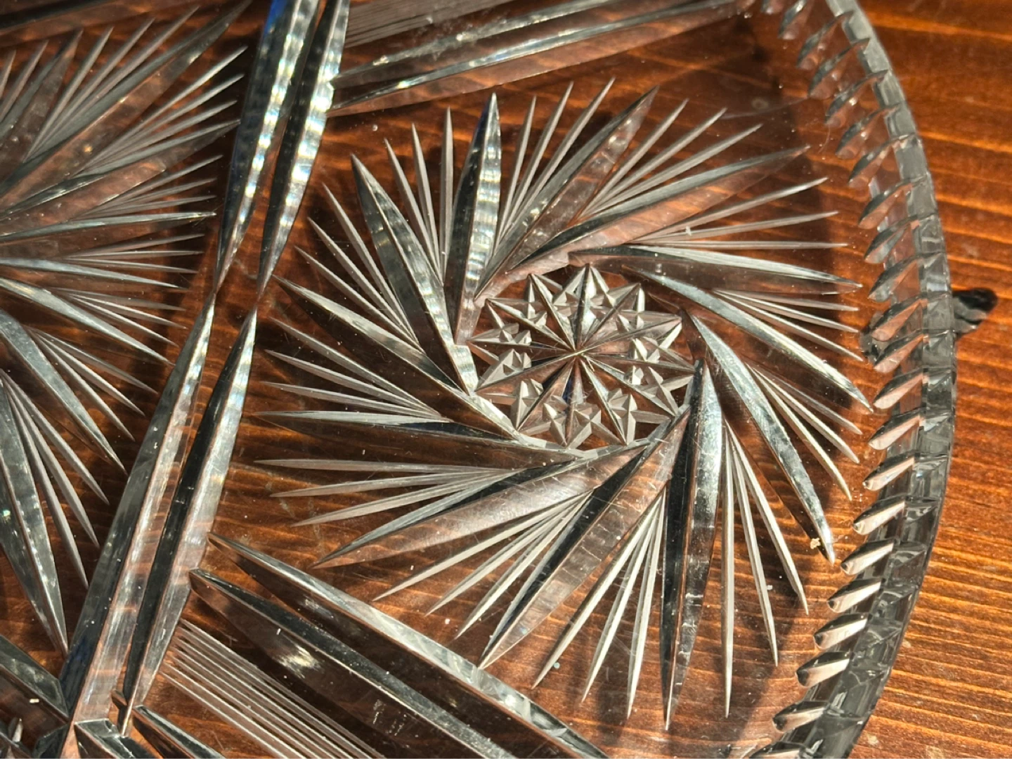 Vintage Bohemia Pinwheel Crystal Cake Stand - photo 4