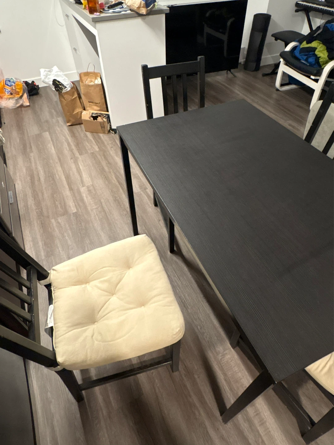Black Dining Set with 4 Chairs - photo 3