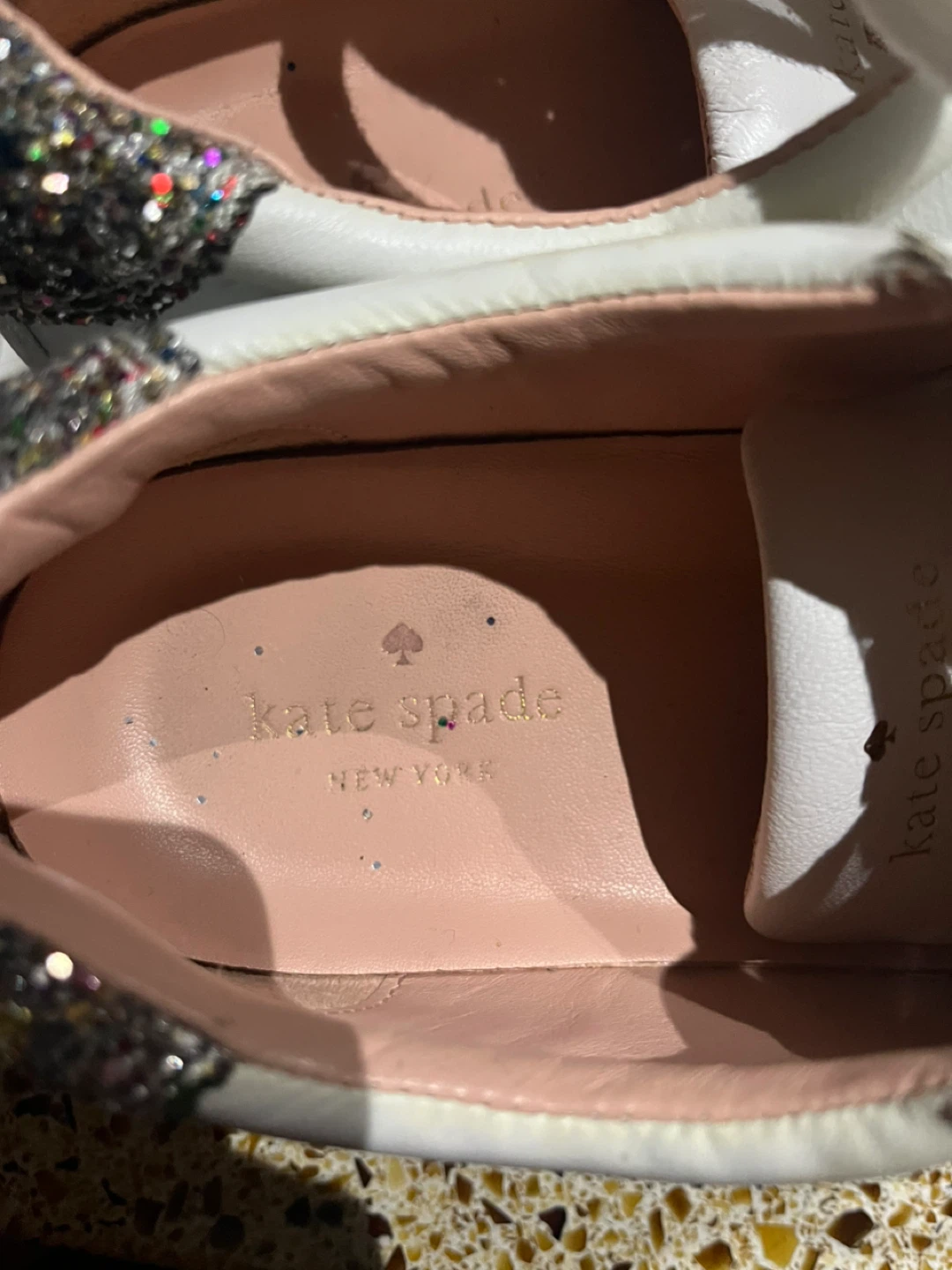 🌱 Kate Spade White Glitter Accent Platform Sneakers - photo 5