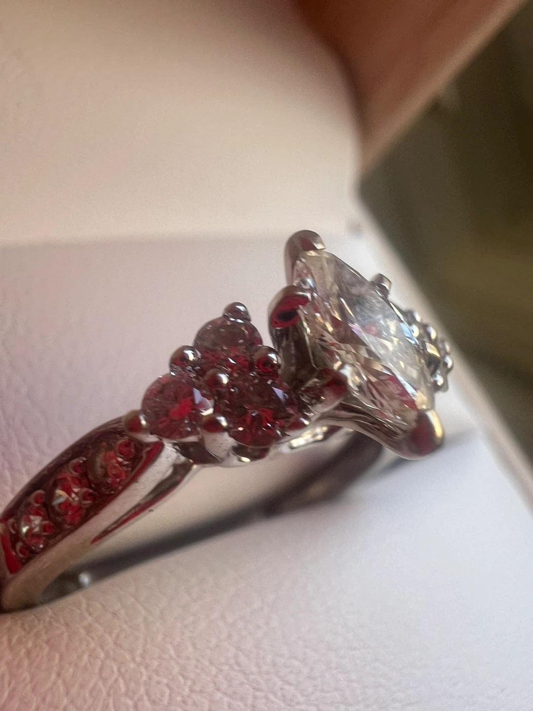 14 k Marquise Diamond Engagement Ring - photo 5