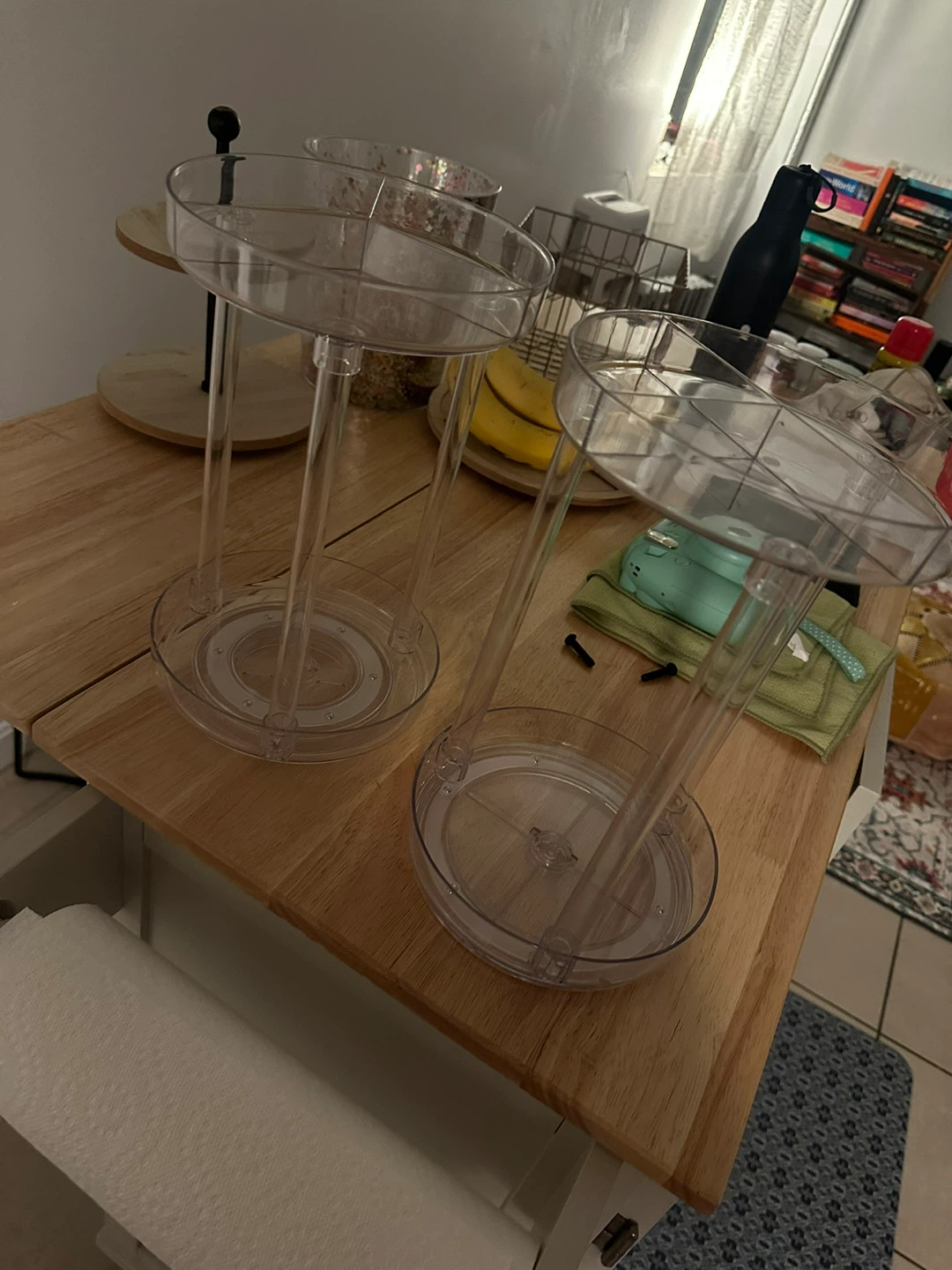 Clear Plastic Spinning Serving Stand