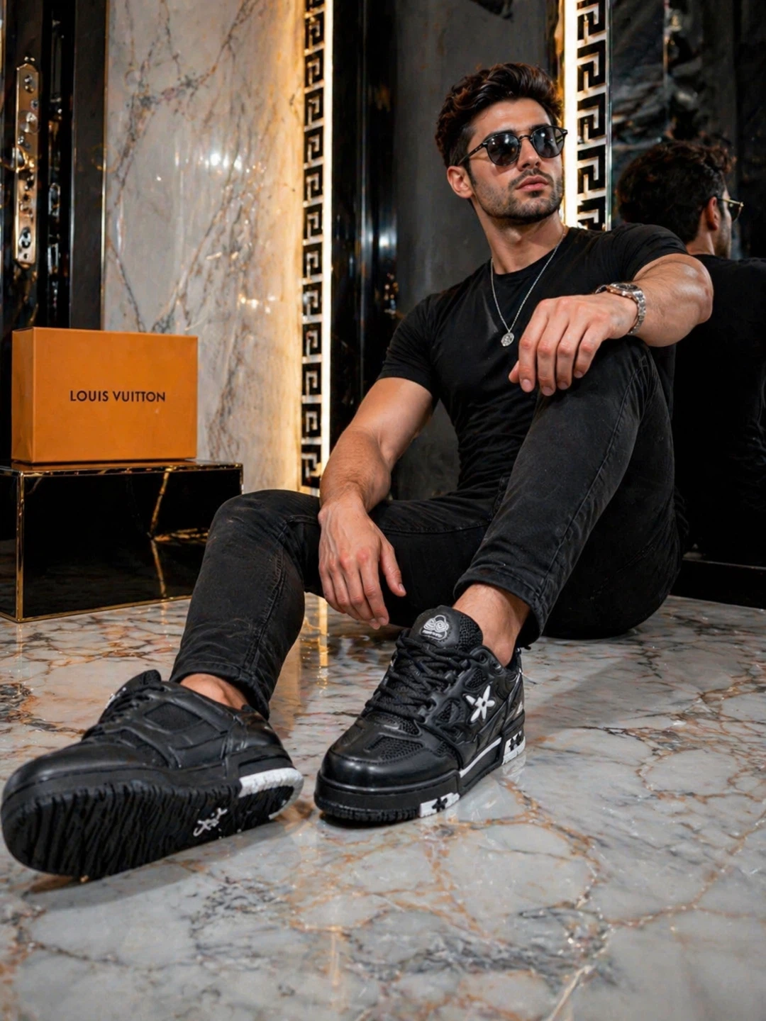 Louis Vuitton Black Sneakers size 11