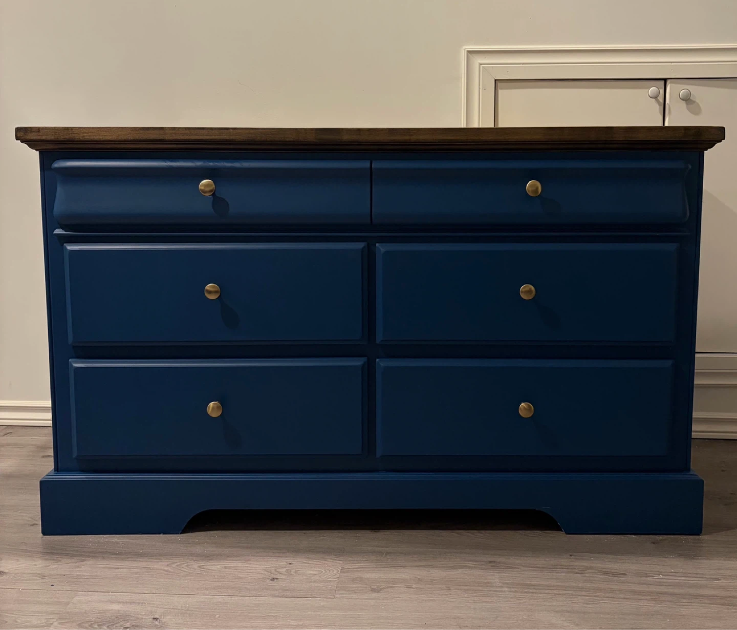 Blue Dresser with Wood Top - photo 2