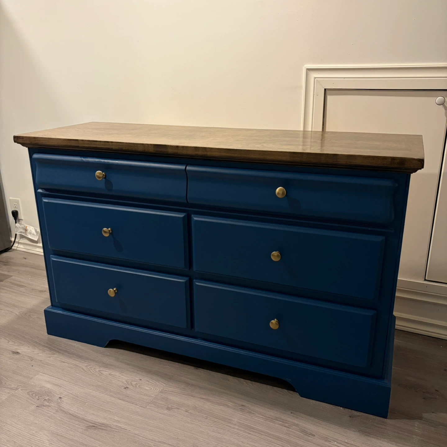 Blue Dresser with Wood Top - photo 4
