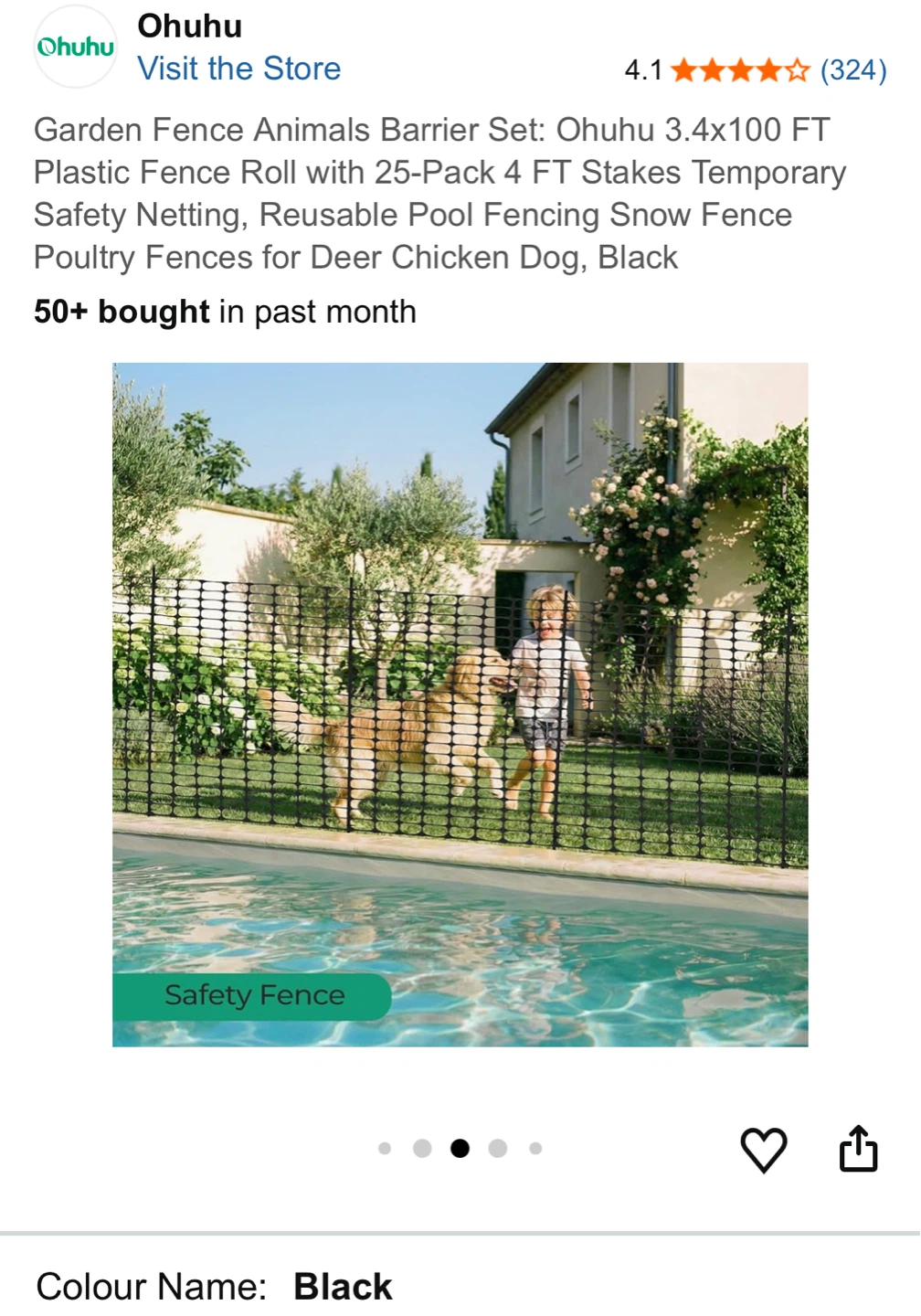 Ohuhu Garden Fence Animals Barrier Set - Black - photo 3