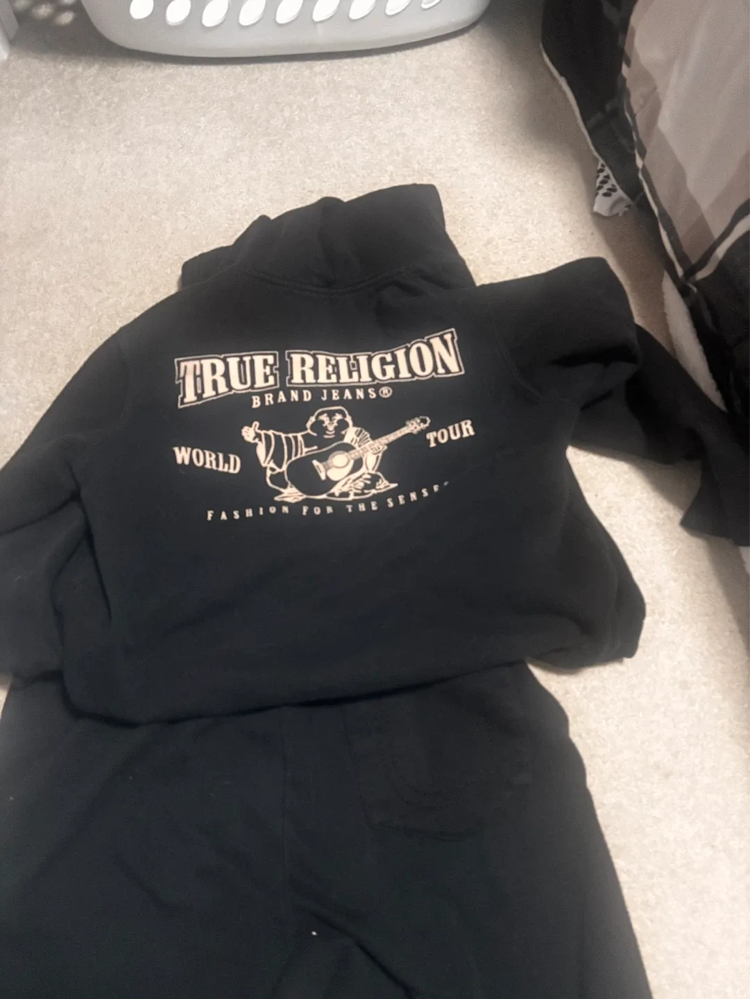 True Religion Black Zip-Up Hoodie