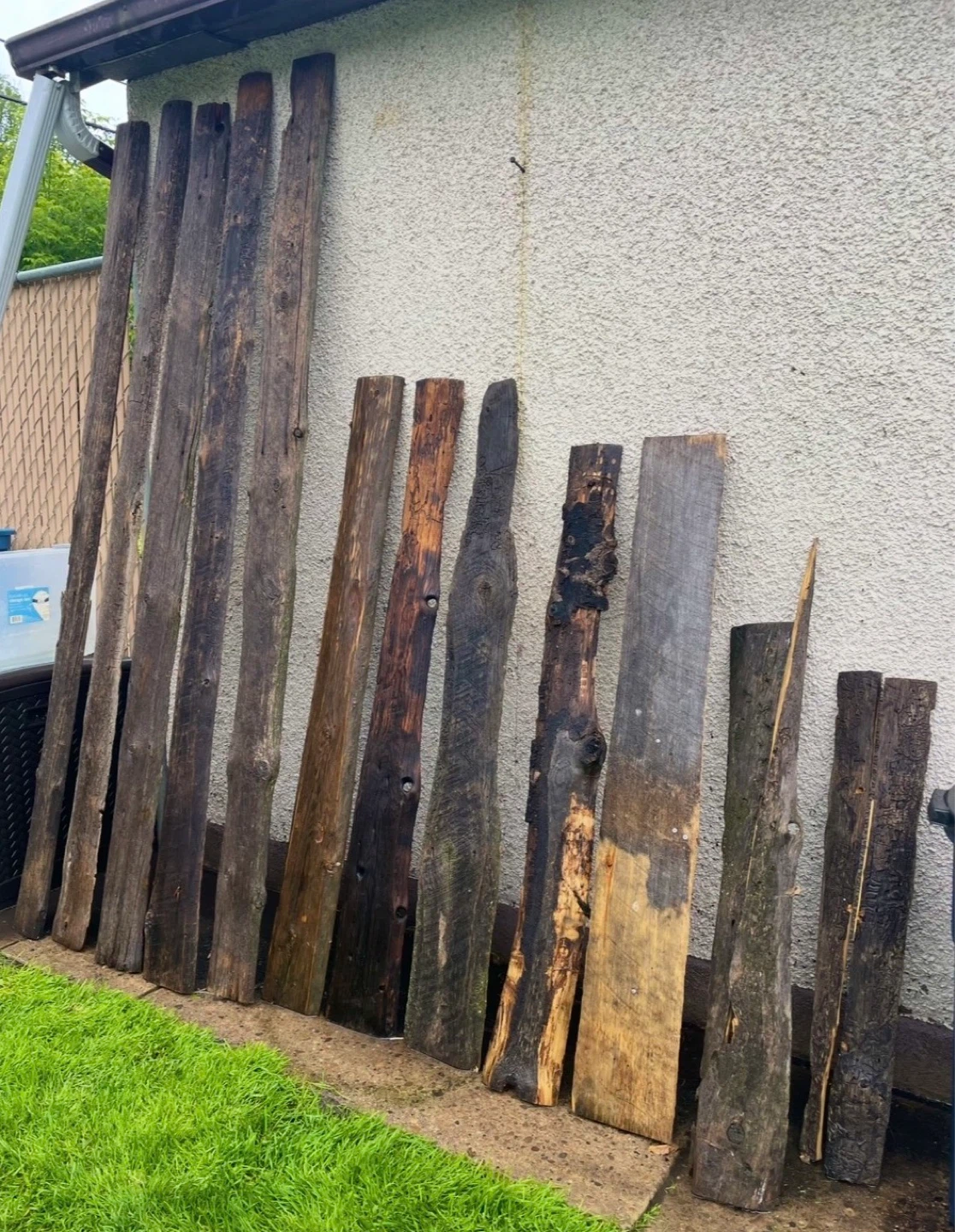 Assorted rustic wood planks