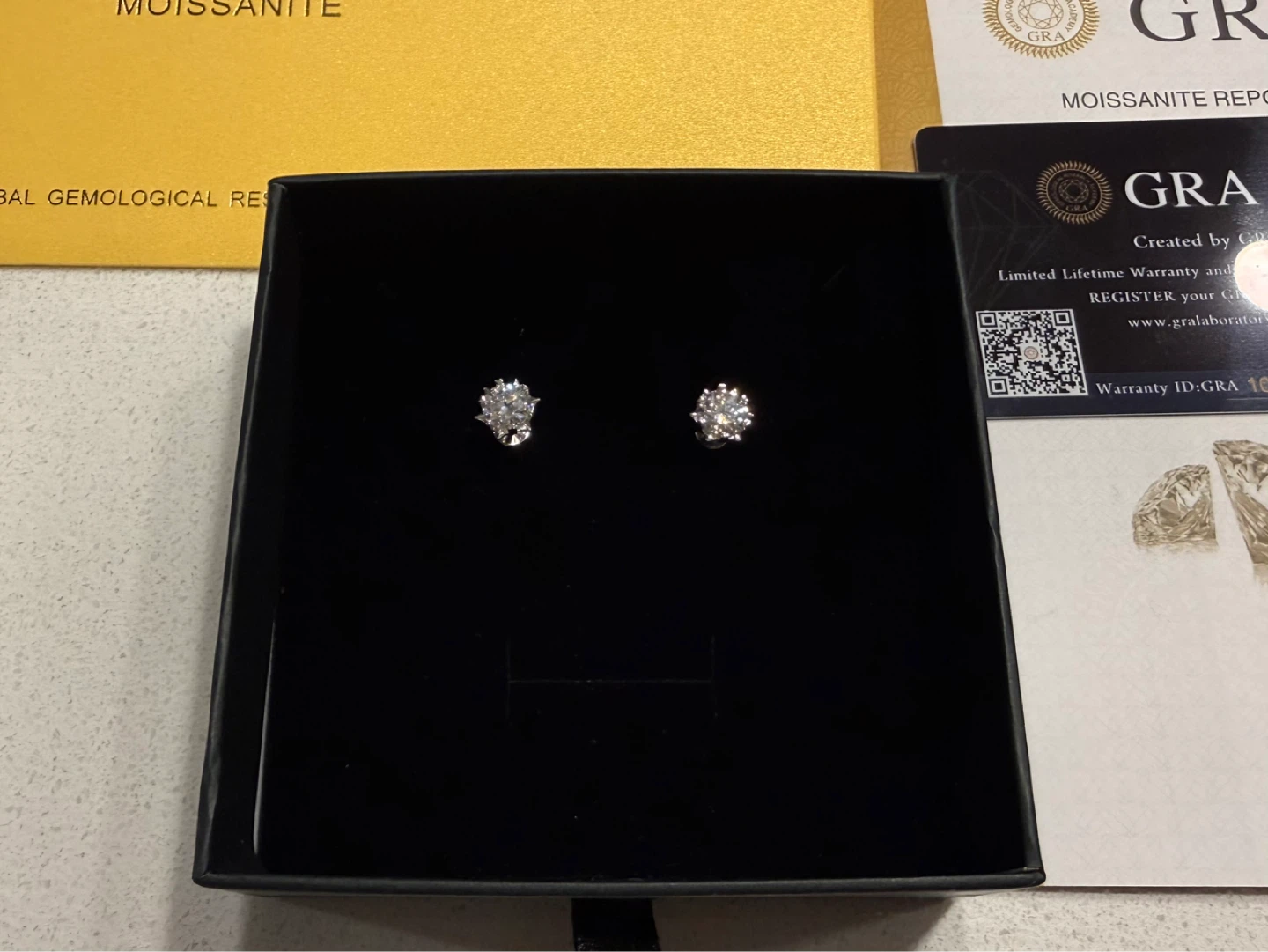 GRA Moissanite Diamond Earrings - photo 2