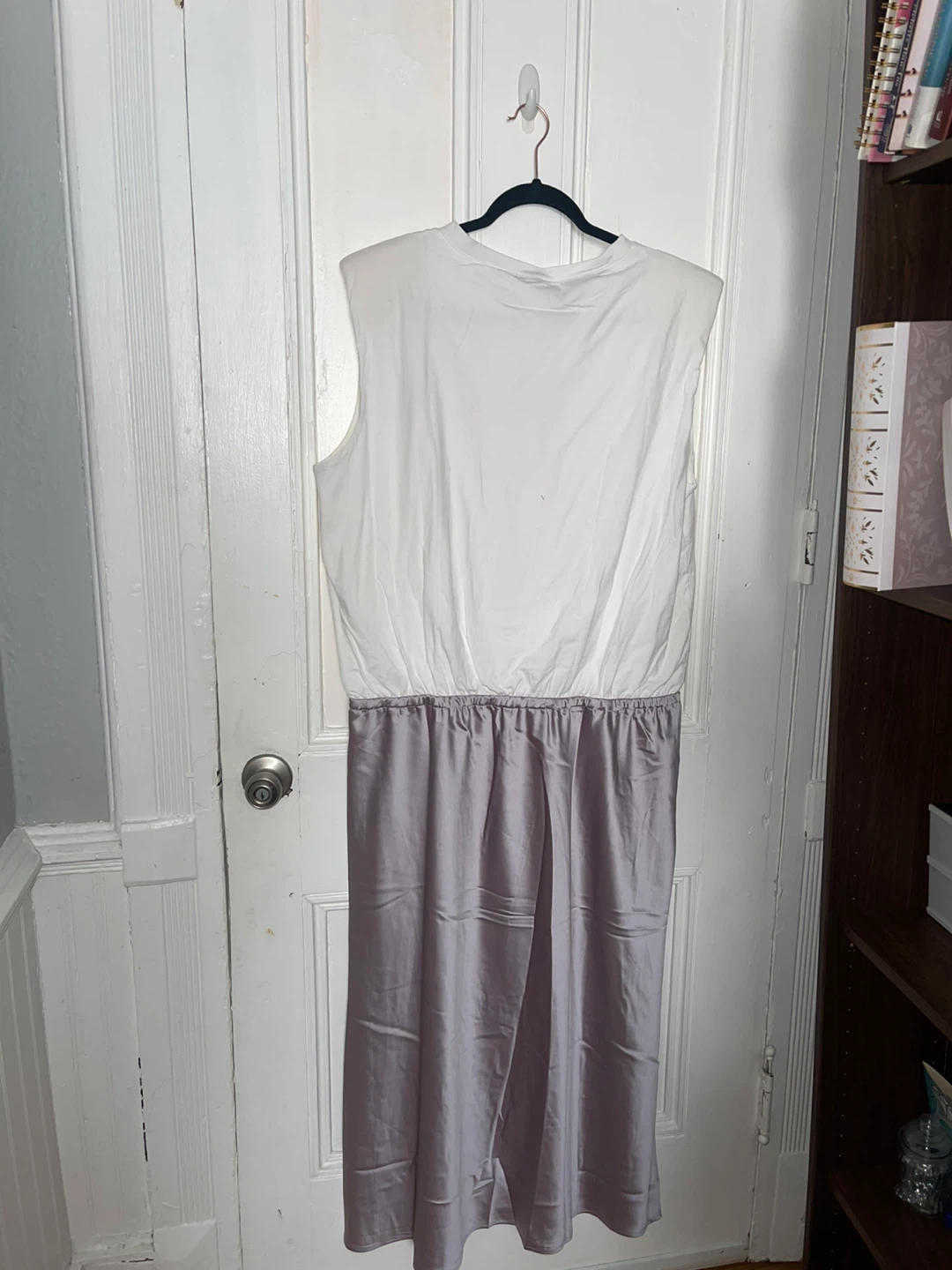 Fashion Nova White Sleeveless Top with Satin Skirt Dress - photo 3
