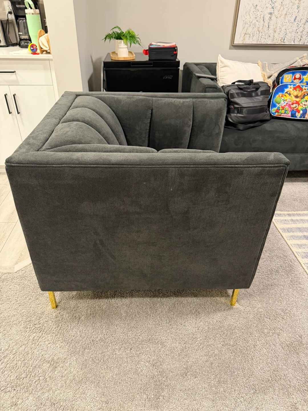 Dark Grey Sofa and Armchair Set - photo 4