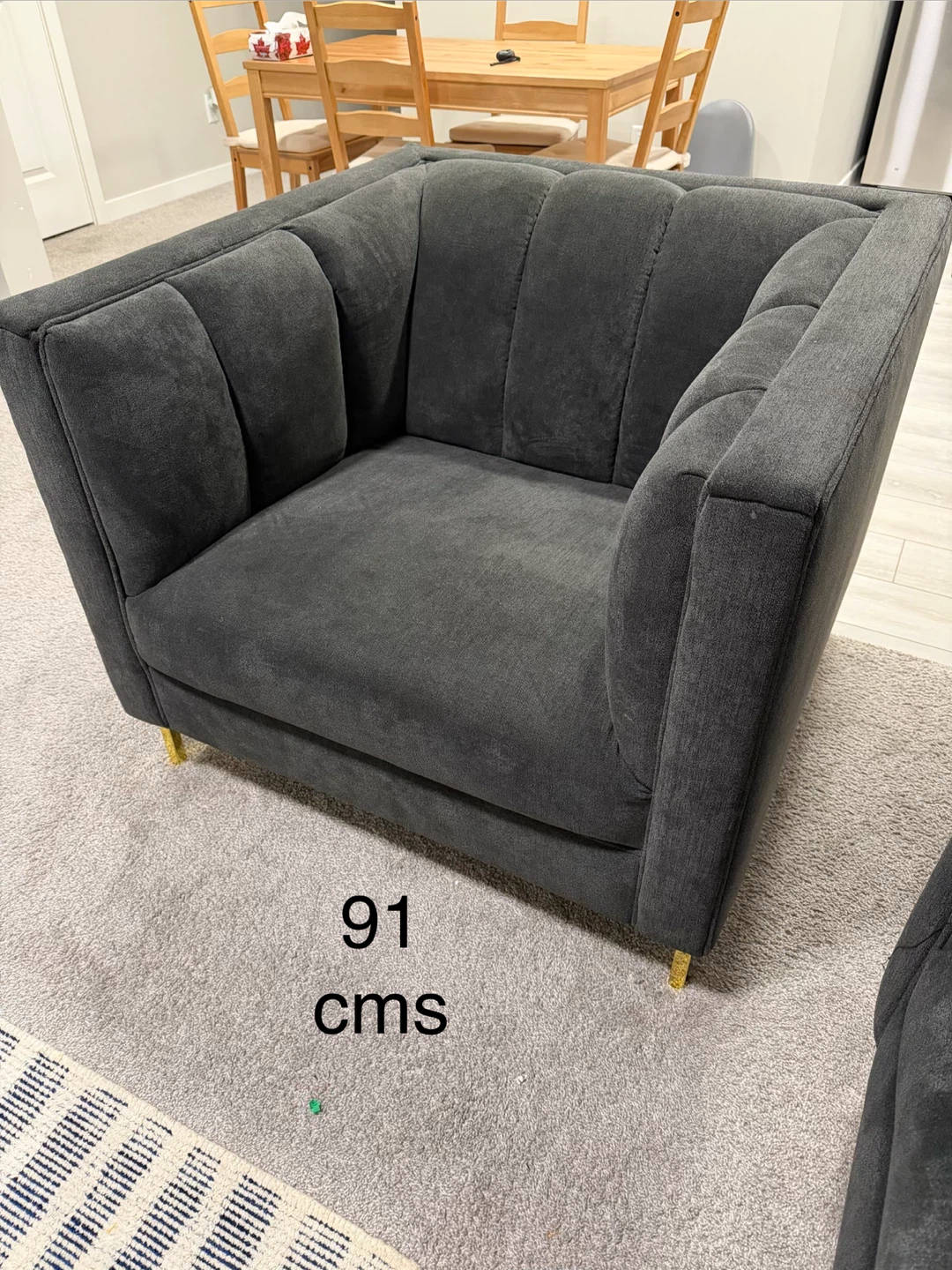 Dark Grey Sofa and Armchair Set - photo 3