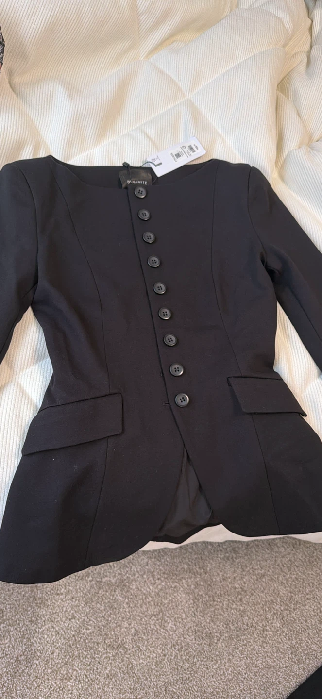 DYNAMITE Black Knit Crewneck Blazer TTP/XXS - photo 2
