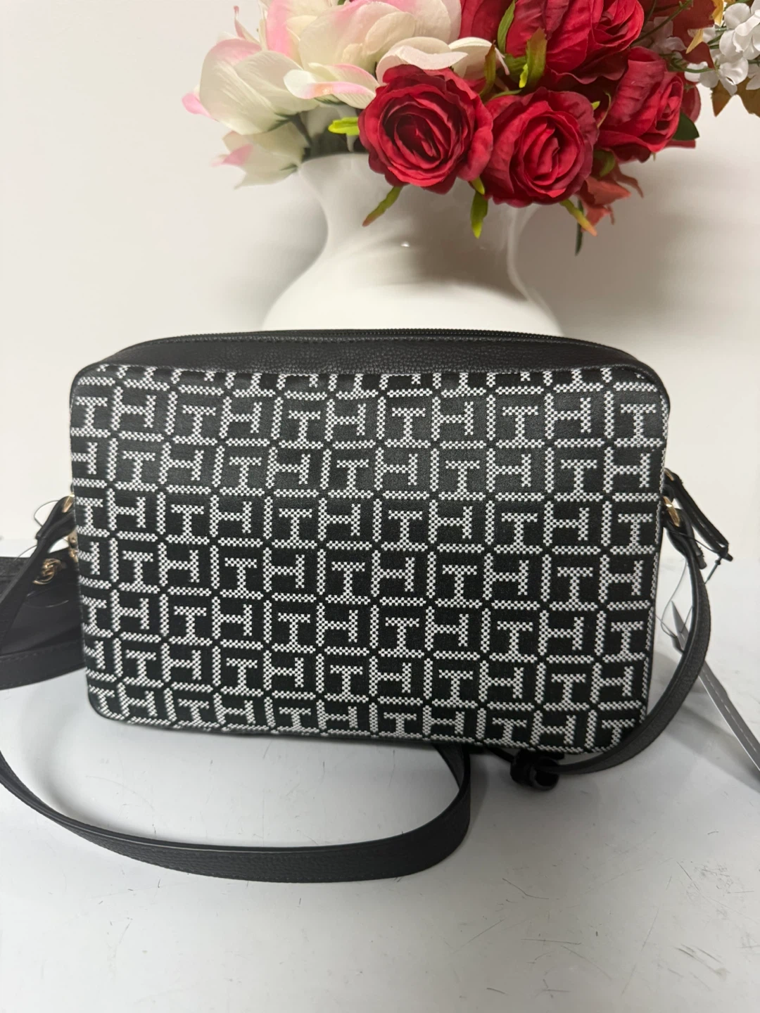 Tommy Hilfiger Black & White Monogram Crossbody Bag - photo 4