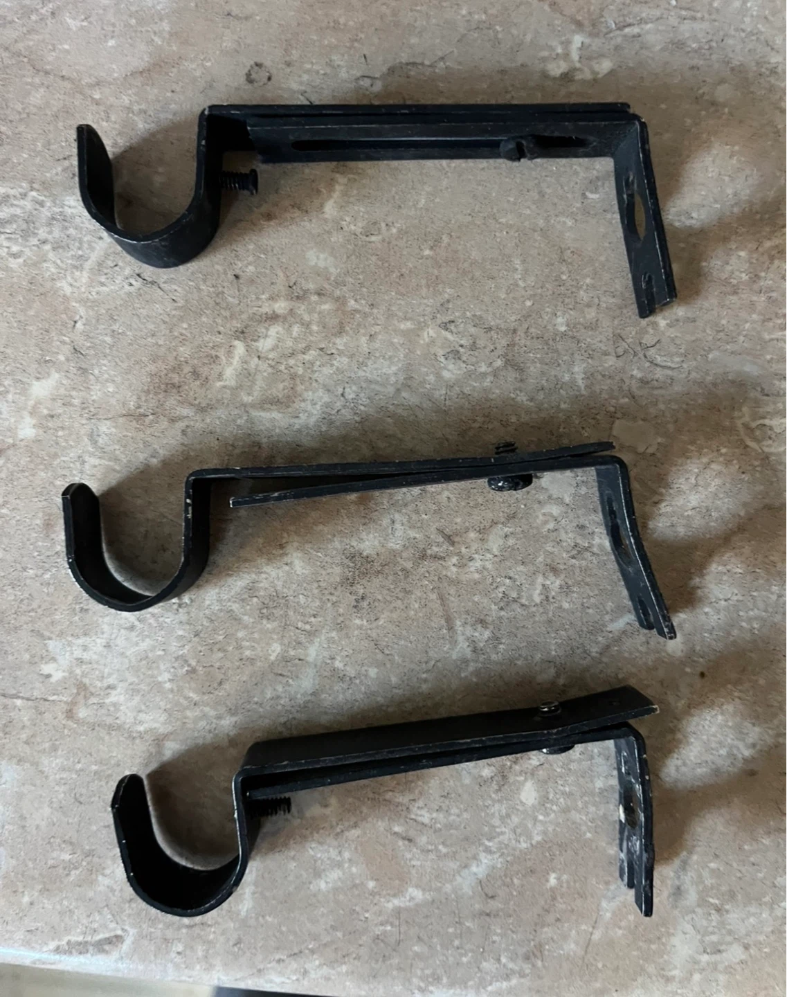 Black curtain rod brackets (3) - photo 2