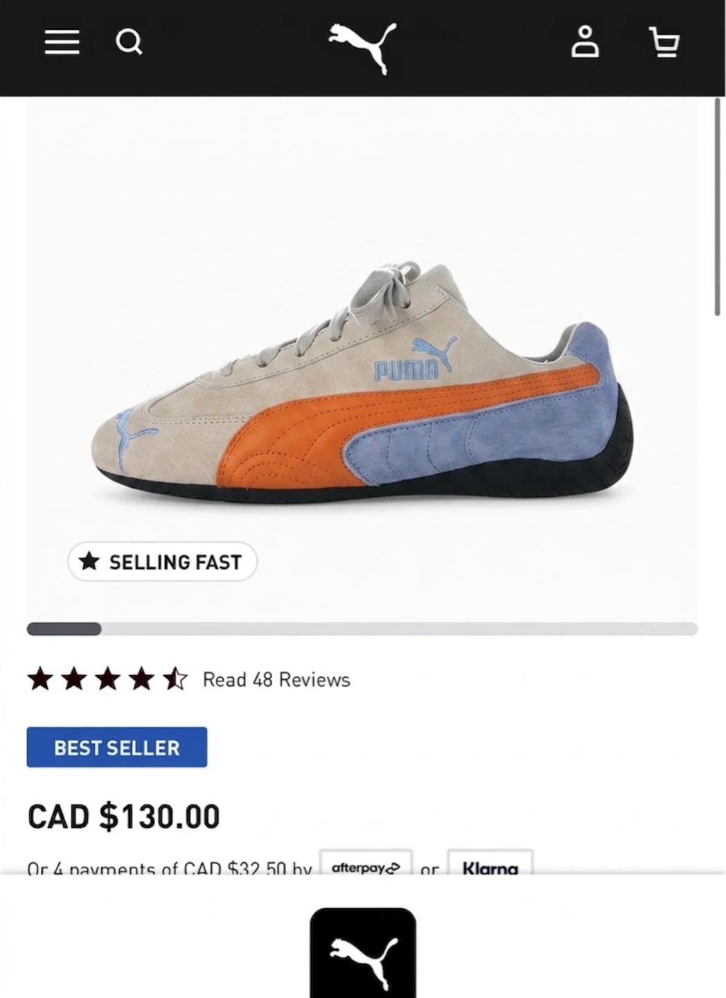 Puma Suede Casual Shoes - Tan/Orange/Blue - photo 5