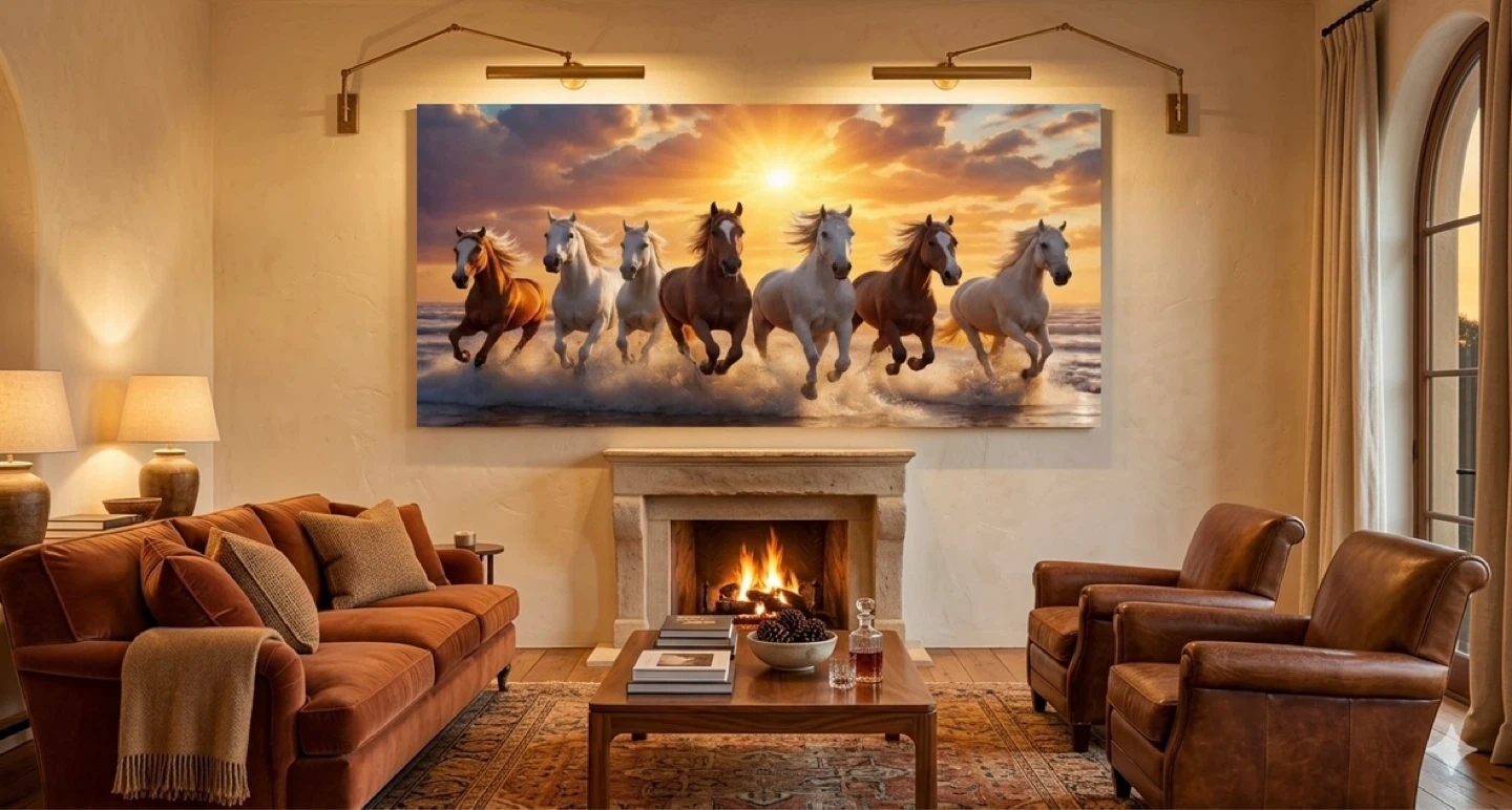 Canvas Print Wall Art -Seven Galloping Horses