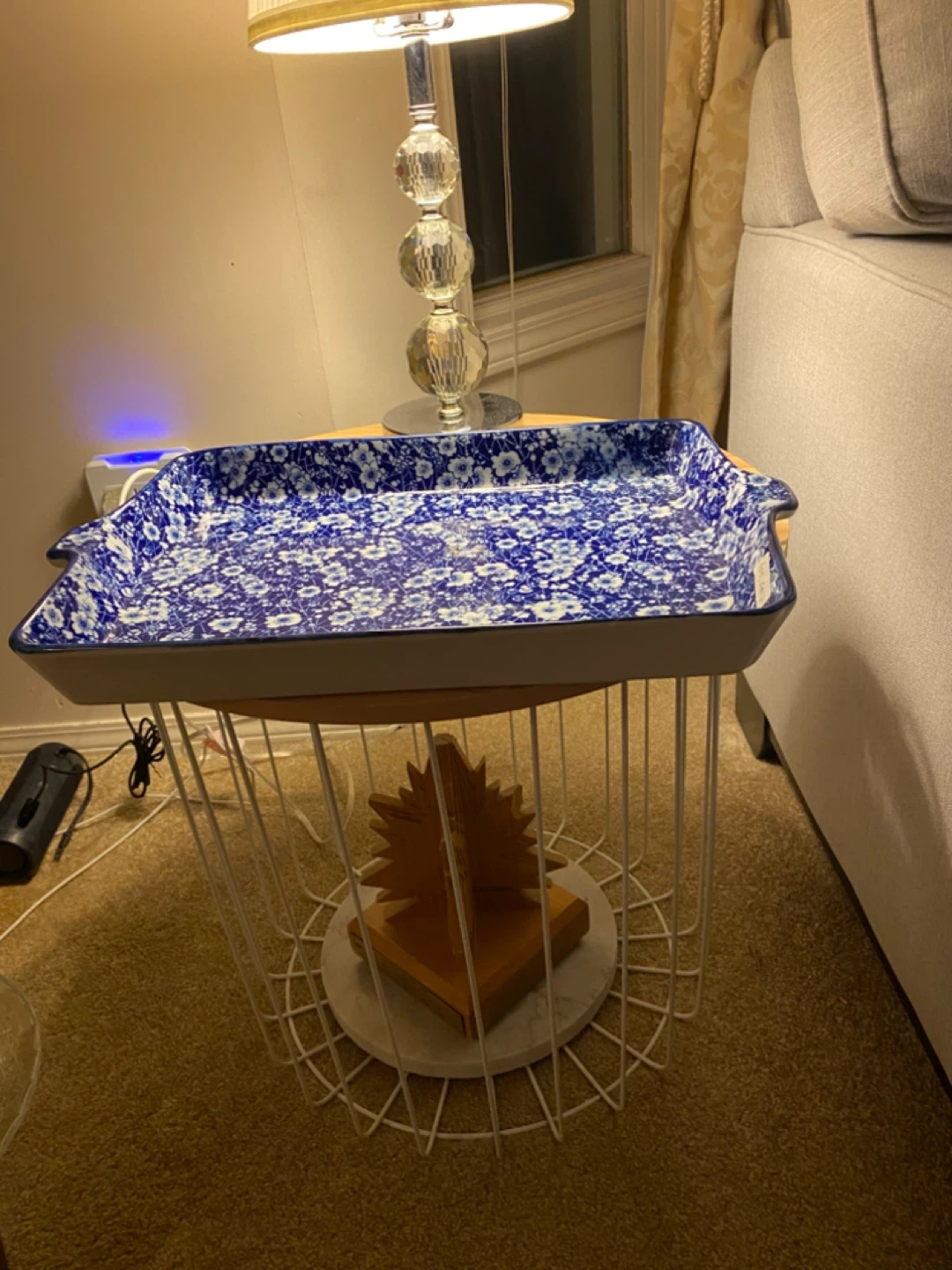 Blue Floral Ceramic Dish - photo 3