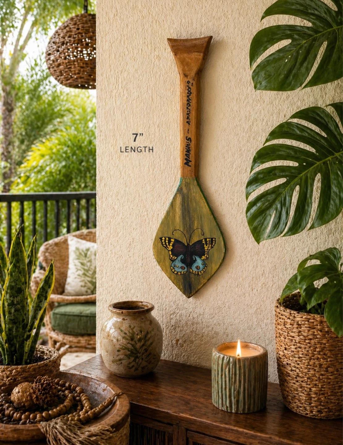 Amazonian Butterfly Paddle Wall Art Manaus Amazonas Brazil