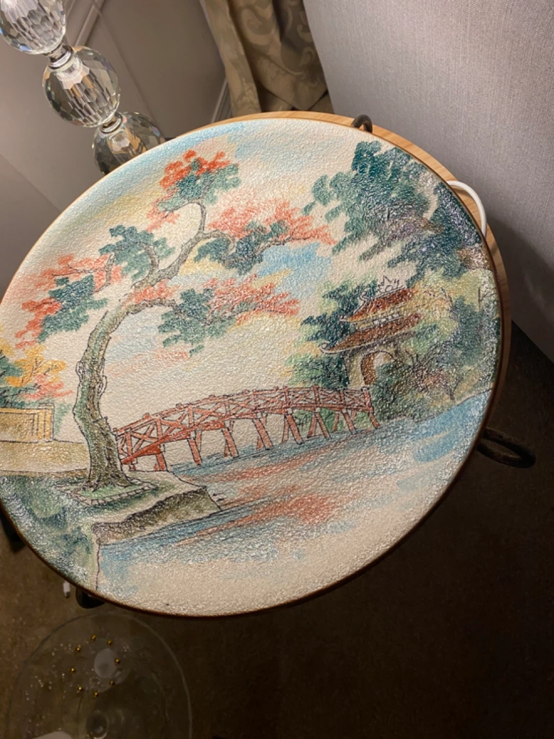 Decorative Plate with Asian Landscape Scene - photo 2