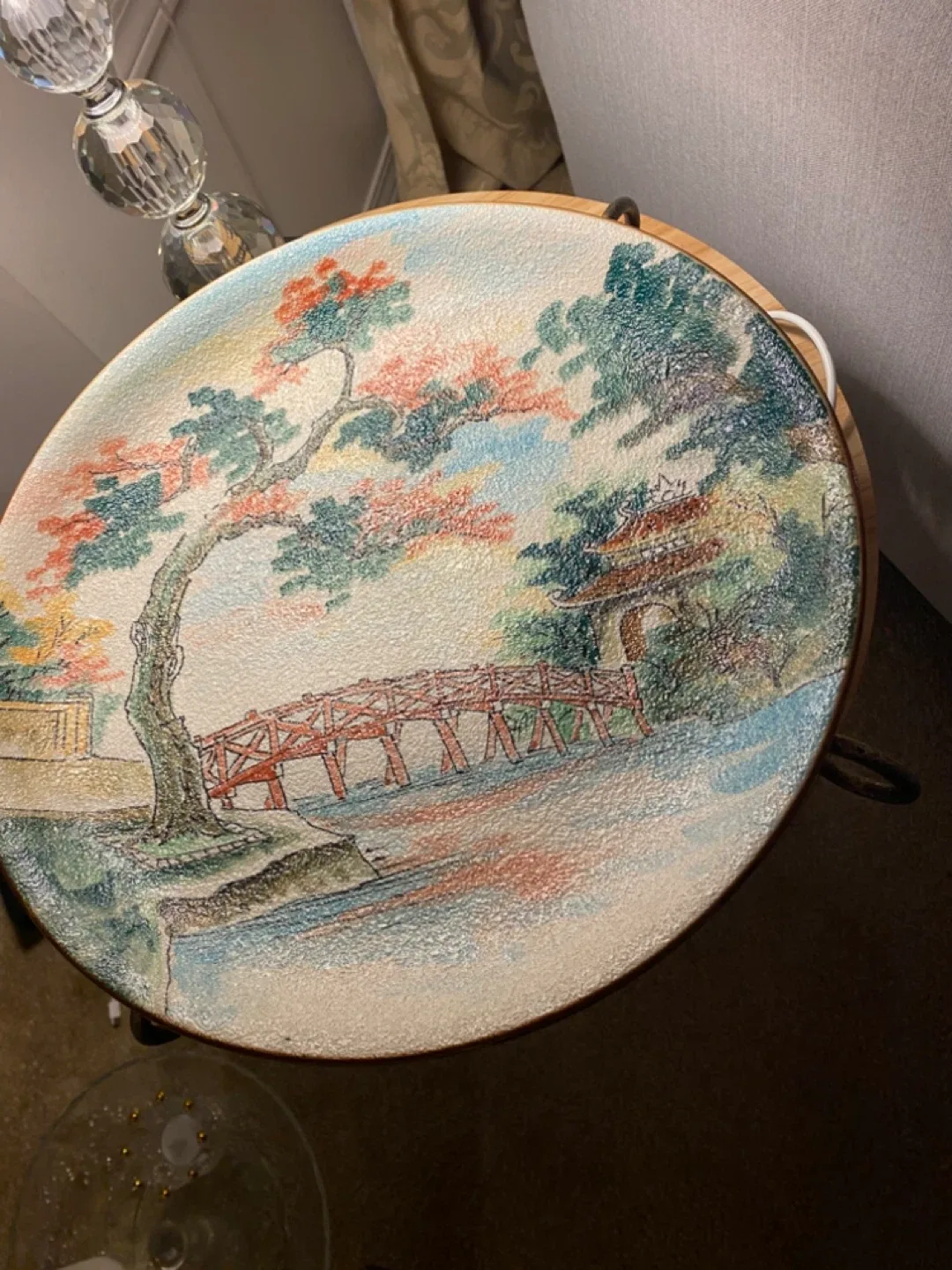 Decorative Plate with Asian Landscape Scene - photo 2
