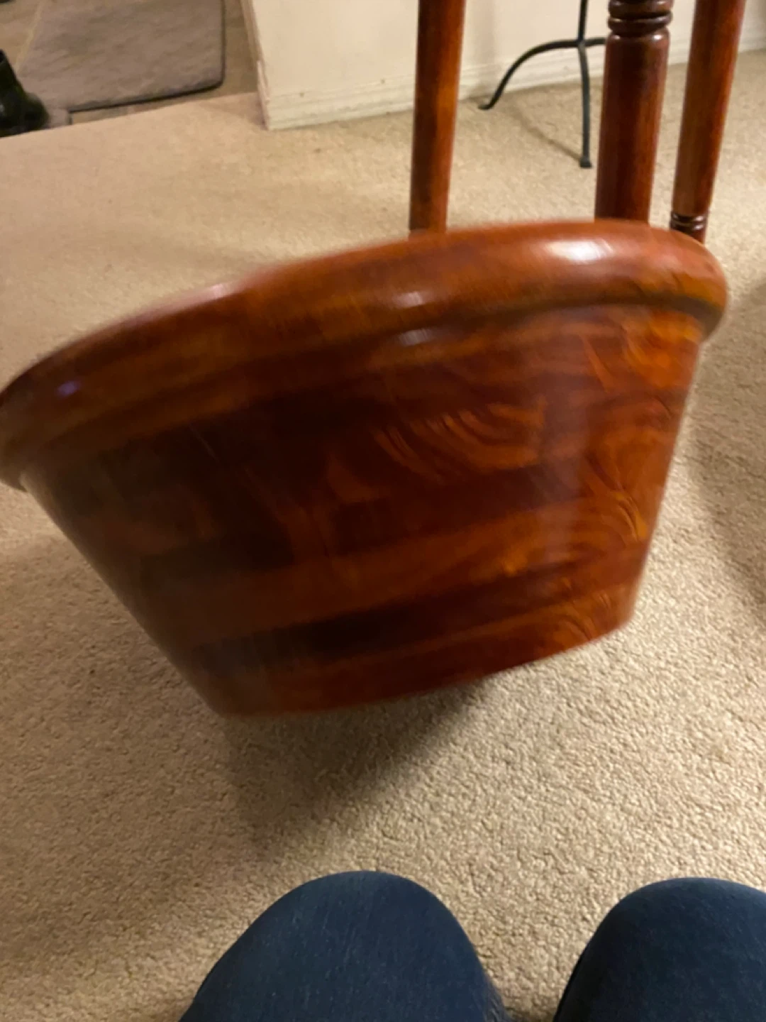 Wooden Plant Stand with Bowl - photo 3