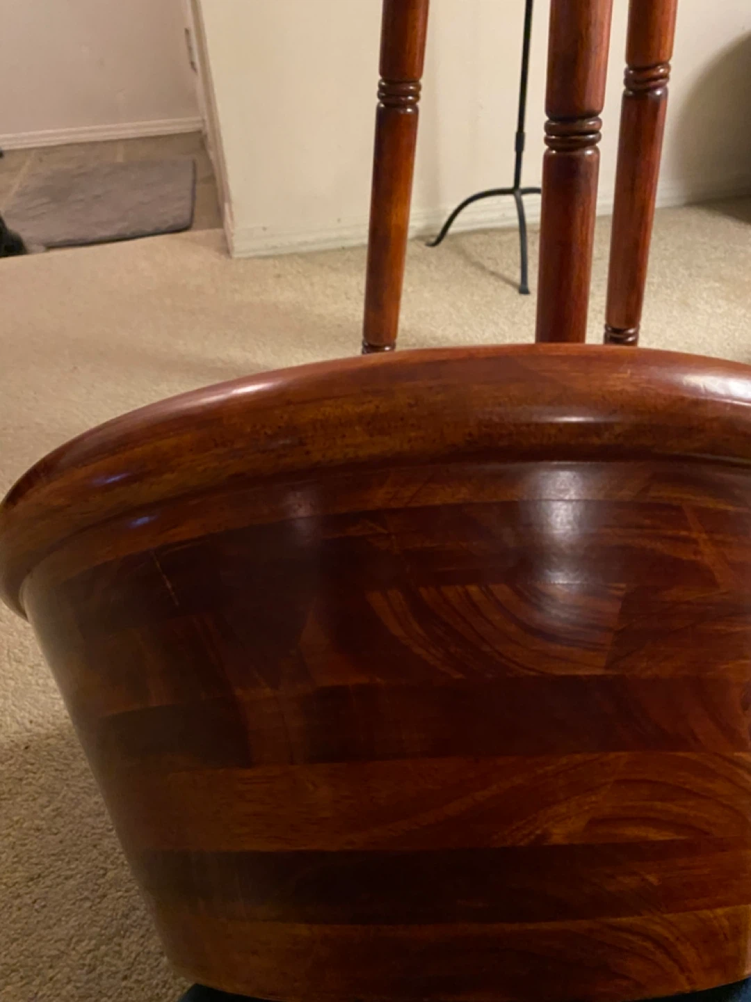 Wooden Plant Stand with Bowl - photo 4
