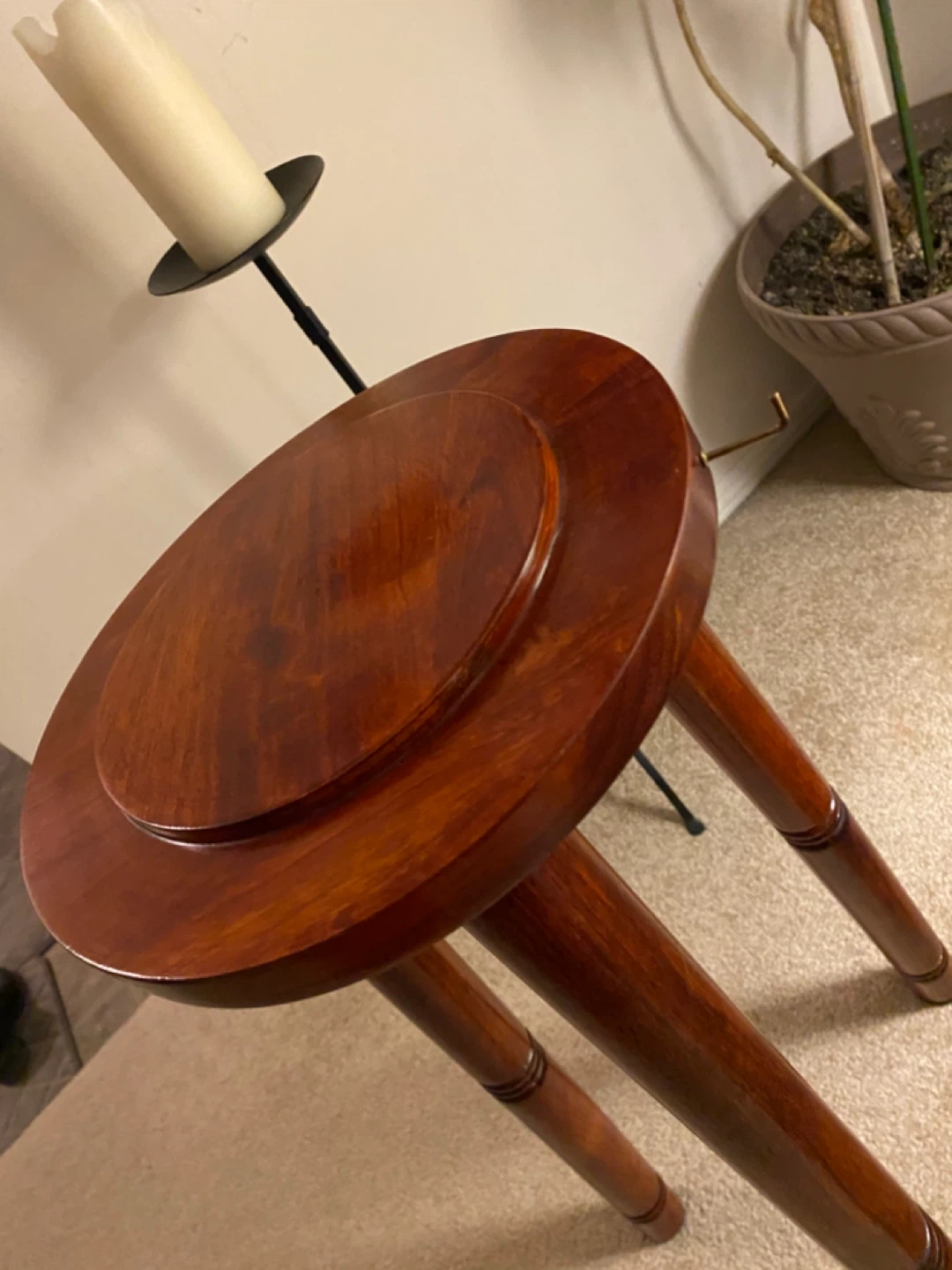 Wooden Plant Stand with Bowl - photo 5
