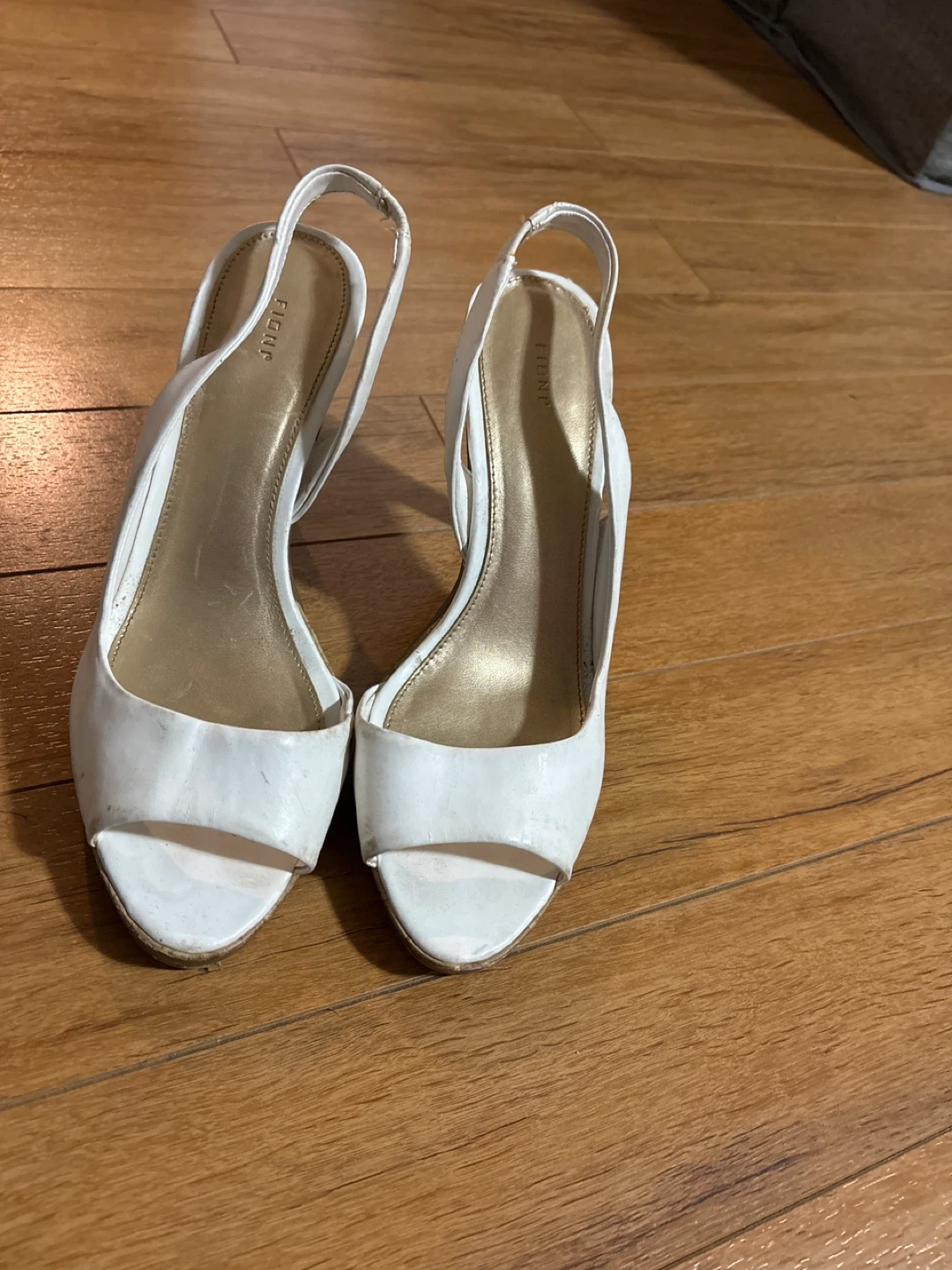 White Slingback Heels - Size 7