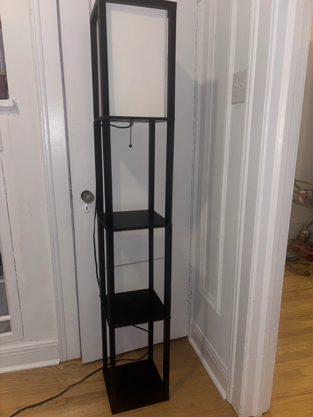 Black Floor Lamp with Shelves - photo 2
