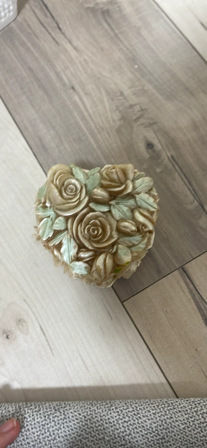 Heart Shaped Trinket Box with Rose Design