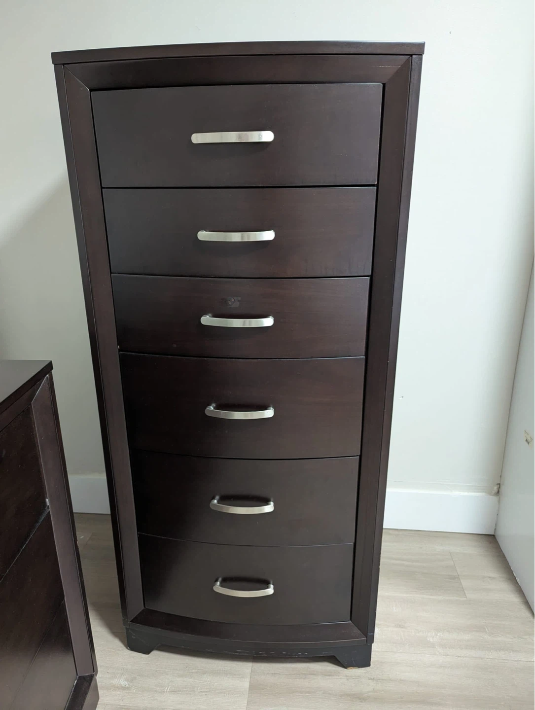 Espresso Brown 6-Drawer Tall Dresser- real wood!