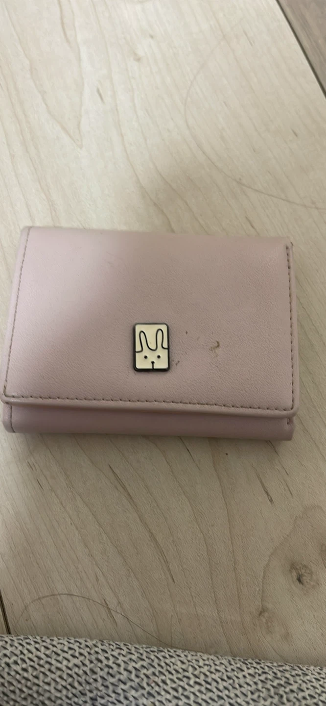 Pink Trifold Wallet with Bunny Logo