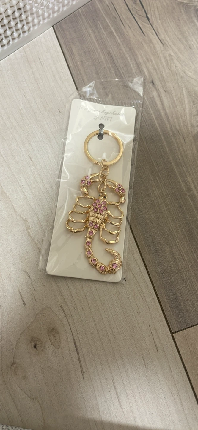 Scorpion Keychain with Pink Rhinestones