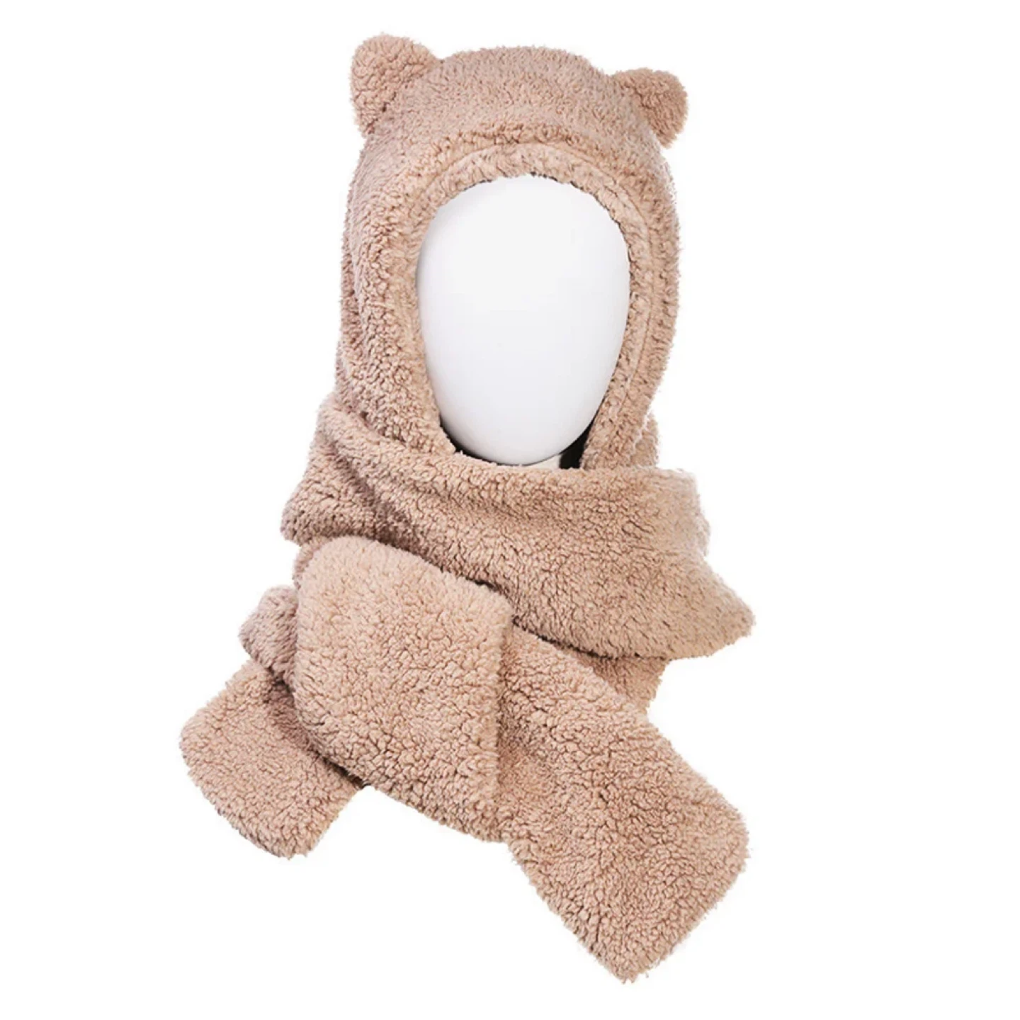 Plush Bear Hood Scarf