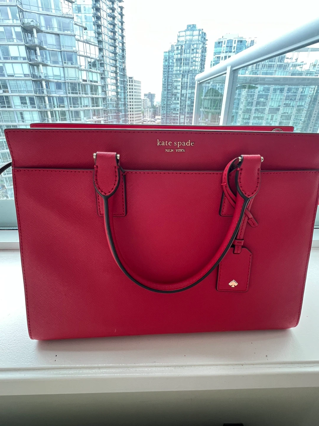 Kate Spade Red Leather Tote Bag
