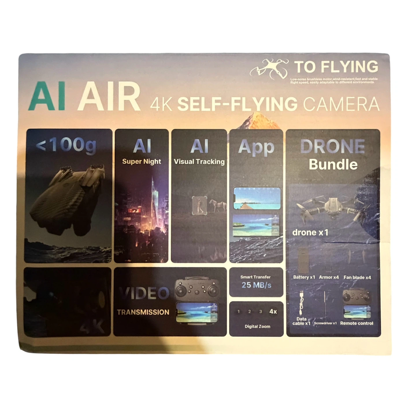 AI AIR 4K Self-Flying Drone Bundle - photo 2