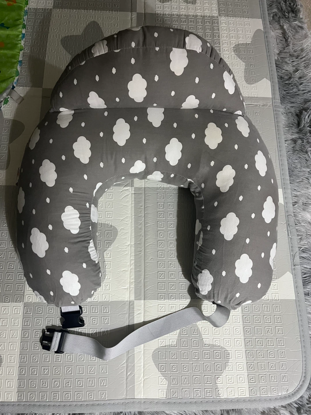 Momcozy Nursing Pillow Grey Cloud Print