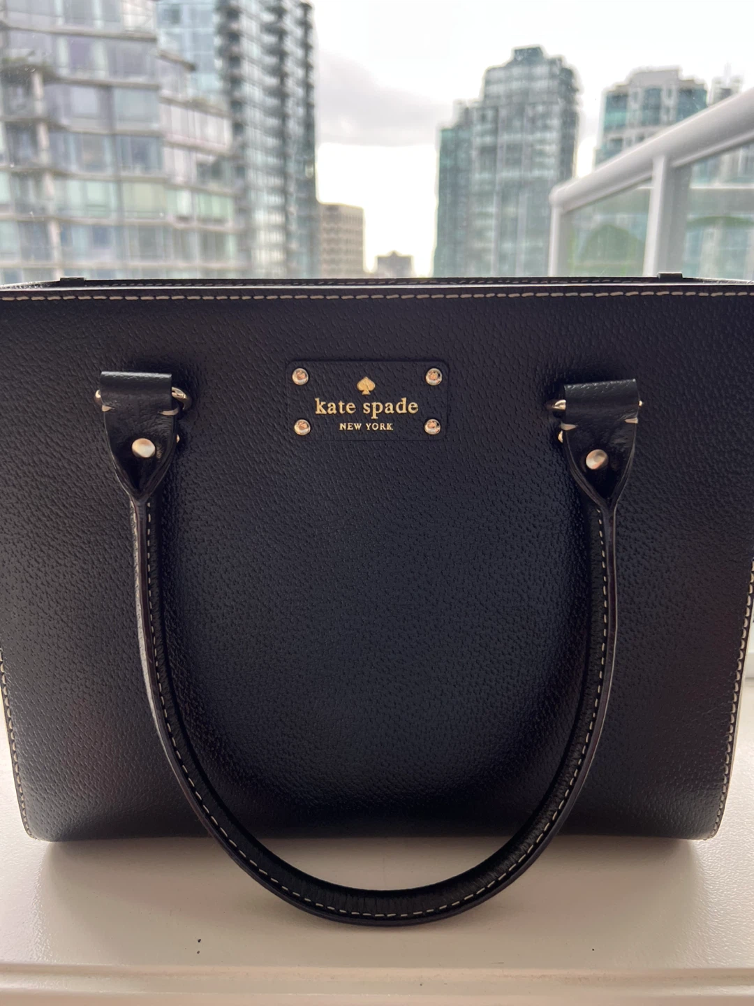 Kate Spade New York Black Leather Tote Bag