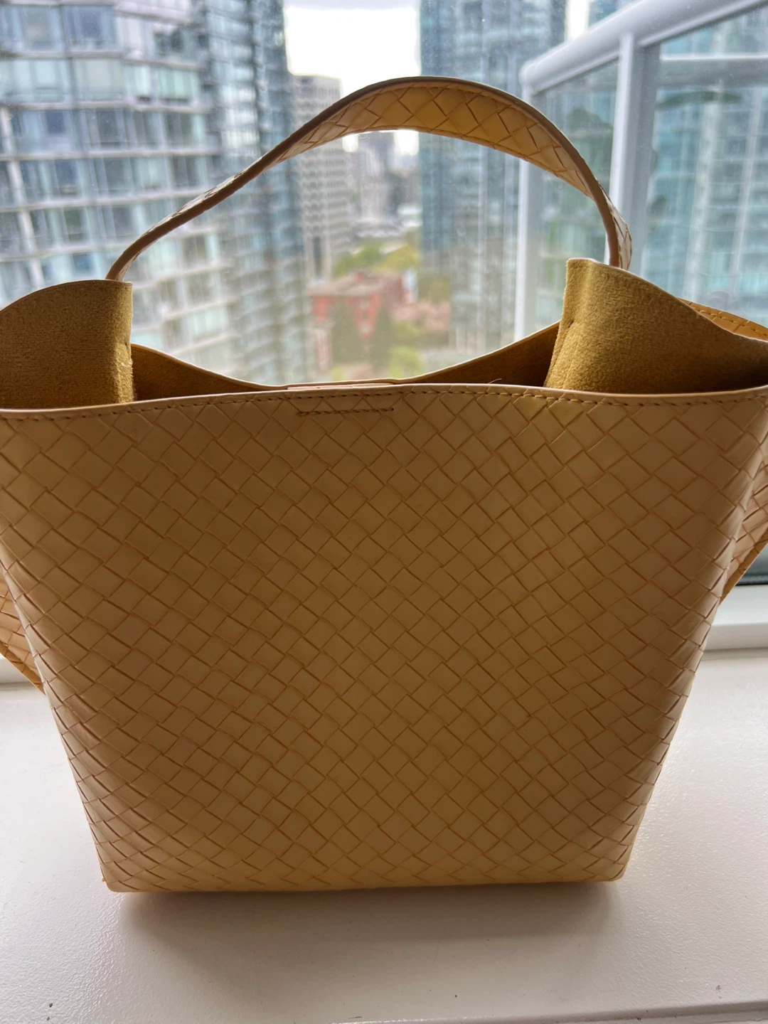 Yellow Woven Tote Bag