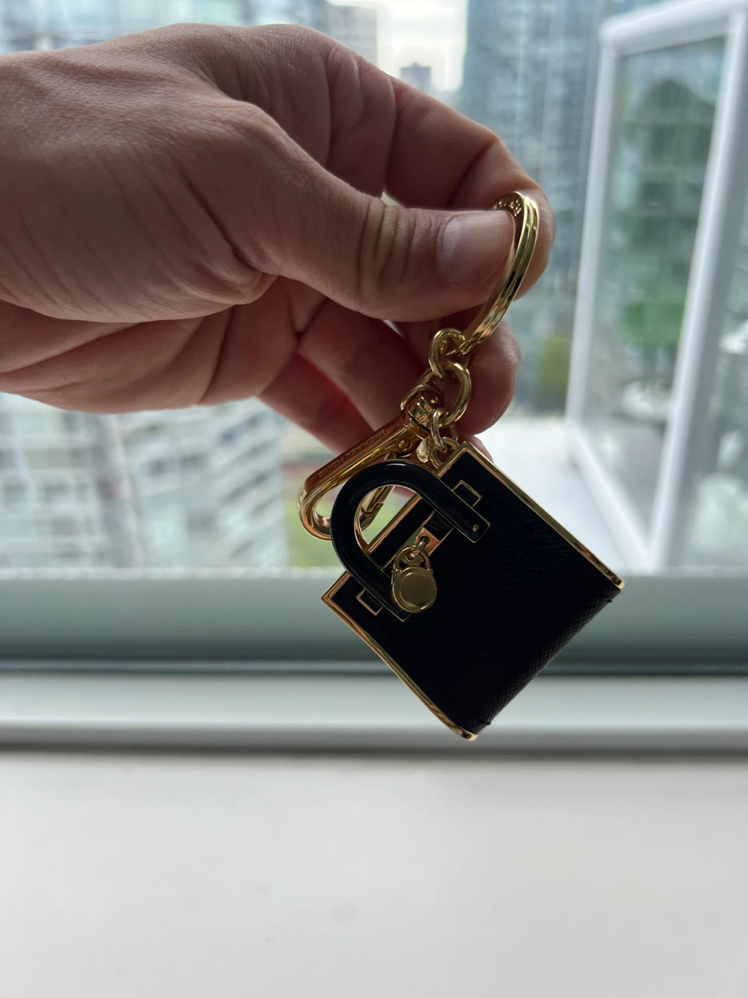 Black Mini Handbag Keychain Charm