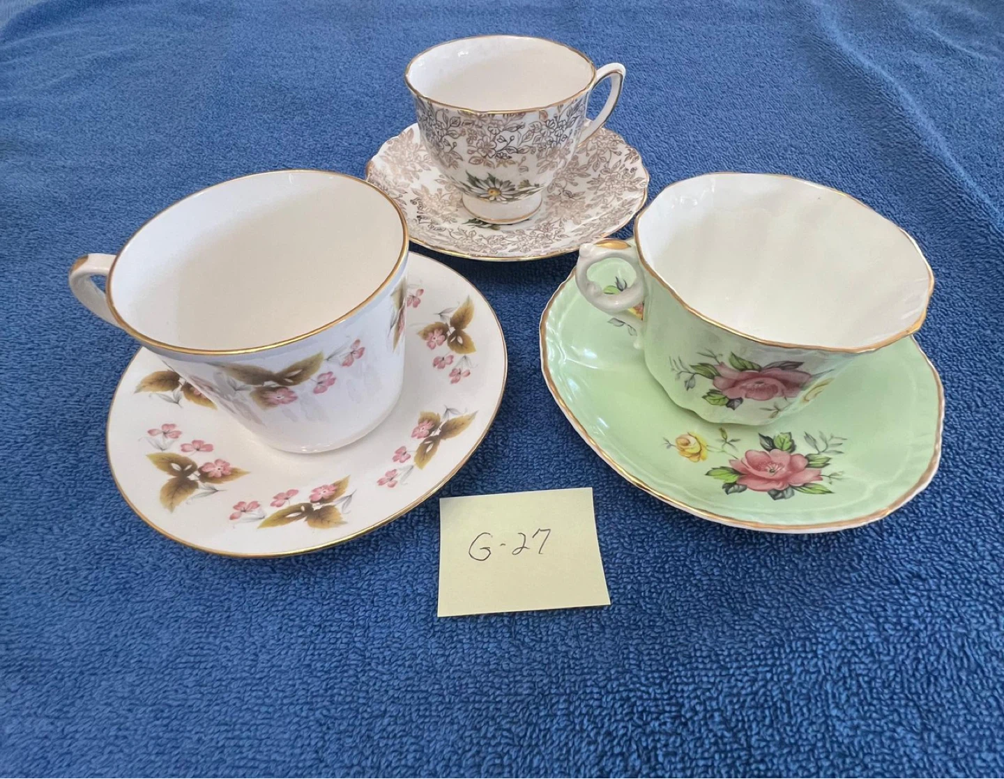 Set of 3 Vintage Teacups and Saucers (G27)