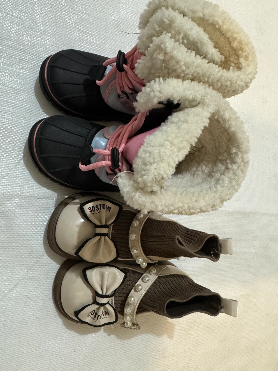 SOSTOM Girls' Boots and Shoes Set