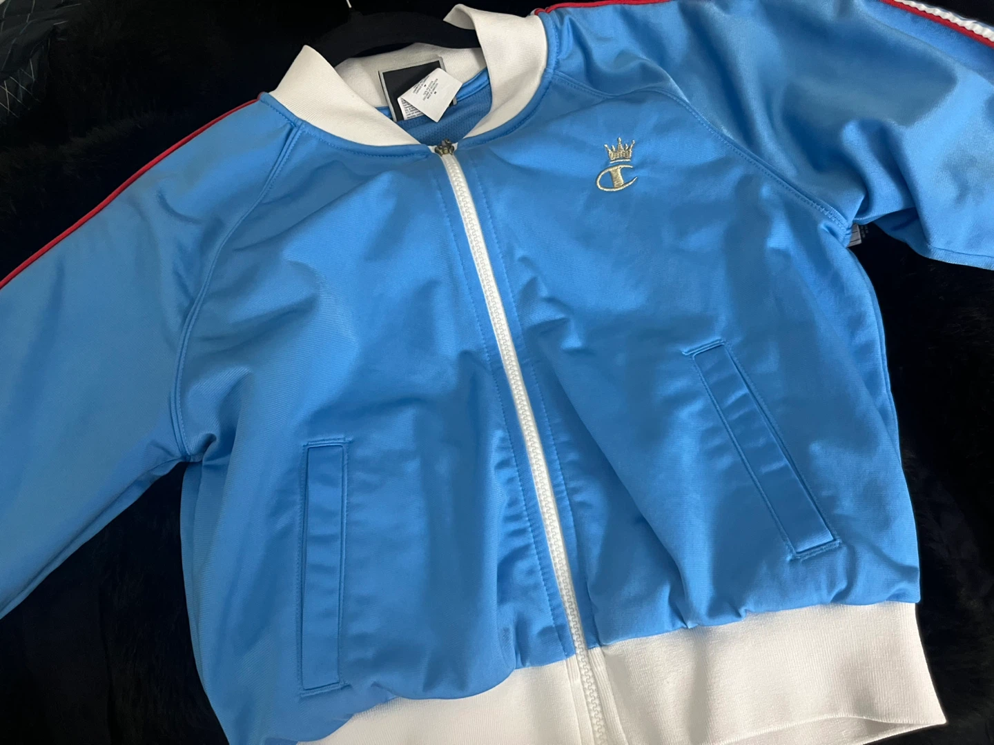 Champion jacket top Blue White Red Trim