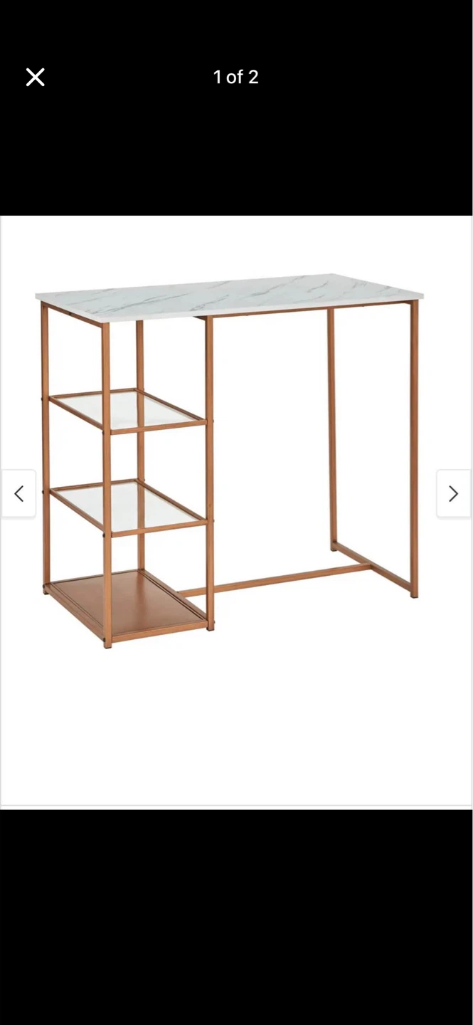 3-Piece Counter Height Table Set with Storage Shelves - photo 2