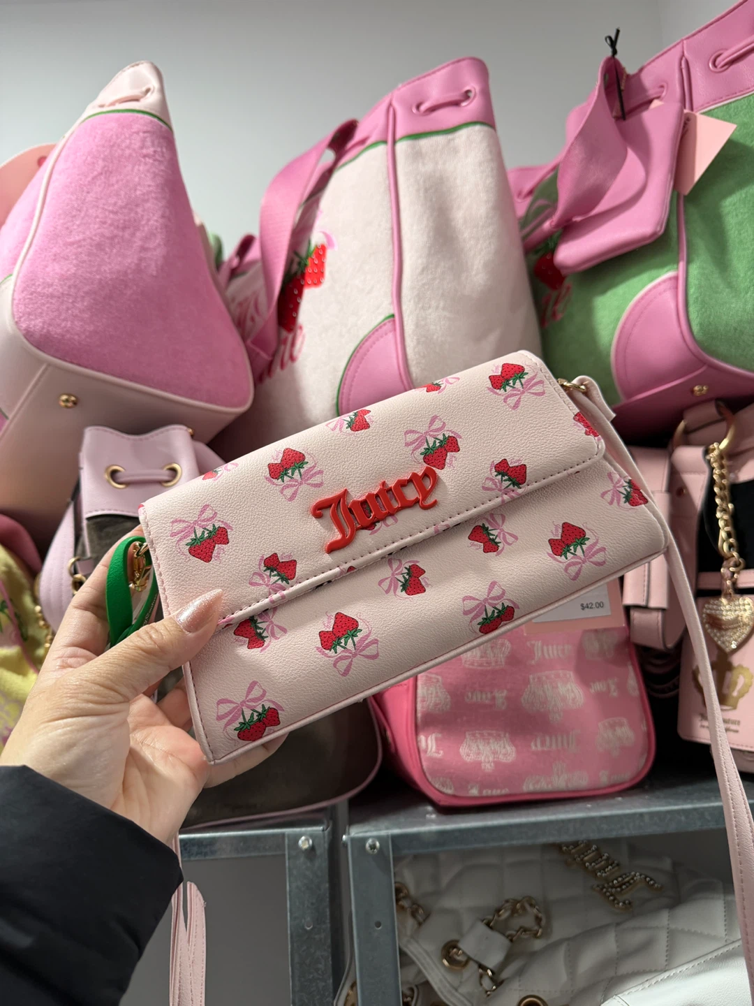 Juicy Couture Strawberry Print crossbody purse