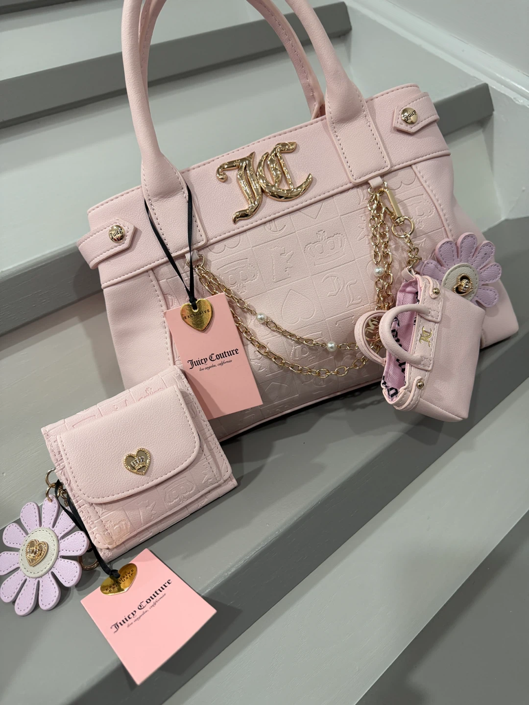 Juicy Couture Pink Handbag with Matching Wallet & Charm